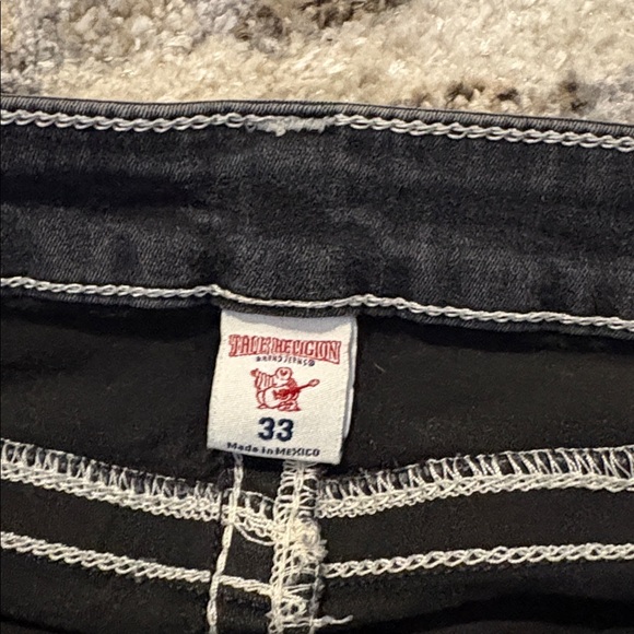 True Religion Skinny Jeans Womens 33 Low Rise Flap Pockets Denim Black - Picture 5 of 7